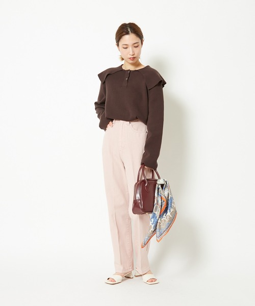 CIAOPANIC（チャオパニック）の「ミラノリブセーラーカラープルオーバー（ニット/セーター・レディース・ブラウン/ブルー/アイボリー・FREE）」の12枚目の写真