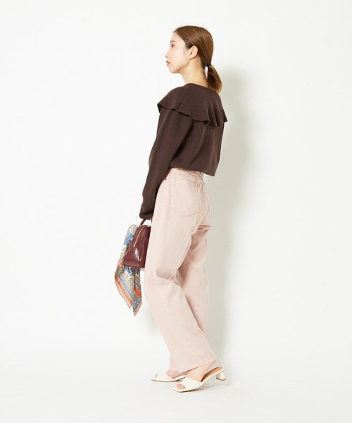 CIAOPANIC（チャオパニック）の「ミラノリブセーラーカラープルオーバー（ニット/セーター・レディース・ブラウン/ブルー/アイボリー・FREE）」の14枚目の写真