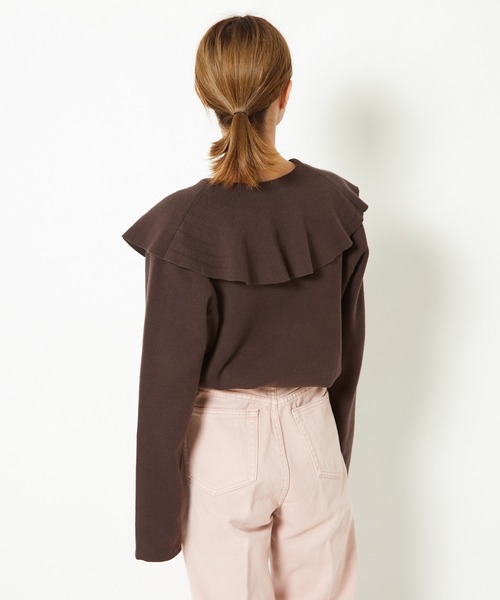 CIAOPANIC（チャオパニック）の「ミラノリブセーラーカラープルオーバー（ニット/セーター・レディース・ブラウン/ブルー/アイボリー・FREE）」の8枚目の写真