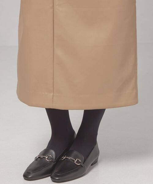 Torrazzo Donna（トラッゾドンナ）の「＜TORRAZZO DONNA（トラッゾドンナ）＞フェイクレザー スリットネック ジャンパースカート（ジャンパースカート・レディース・ブラック/ベージュ・FREE）」の13枚目の写真