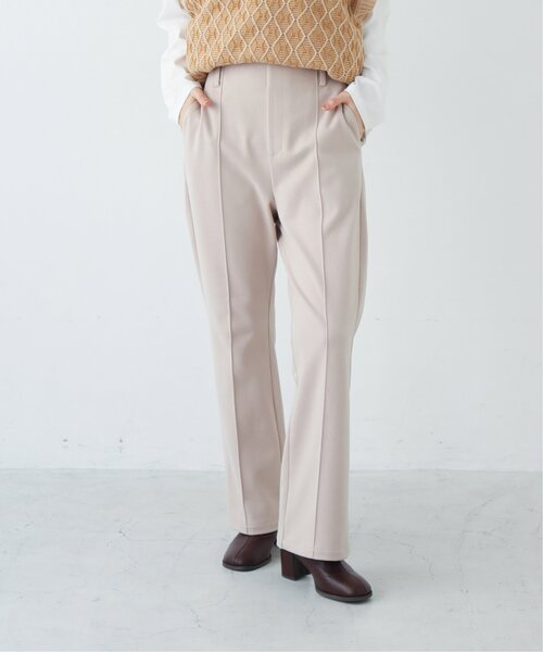 RAY CASSIN（レイカズン）の「ウールニットライクセンターシームカラーパンツ（スラックス・レディース・ブラック/オレンジ/ベージュ/ライトカーキ/パープル・LARGE/MEDIUM/SMALL）」の3枚目の写真