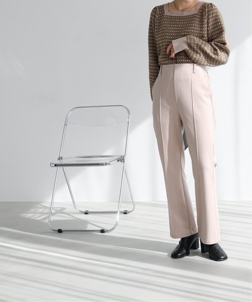 RAY CASSIN（レイカズン）の「ウールニットライクセンターシームカラーパンツ（スラックス・レディース・ブラック/オレンジ/ベージュ/ライトカーキ/パープル・LARGE/MEDIUM/SMALL）」の13枚目の写真