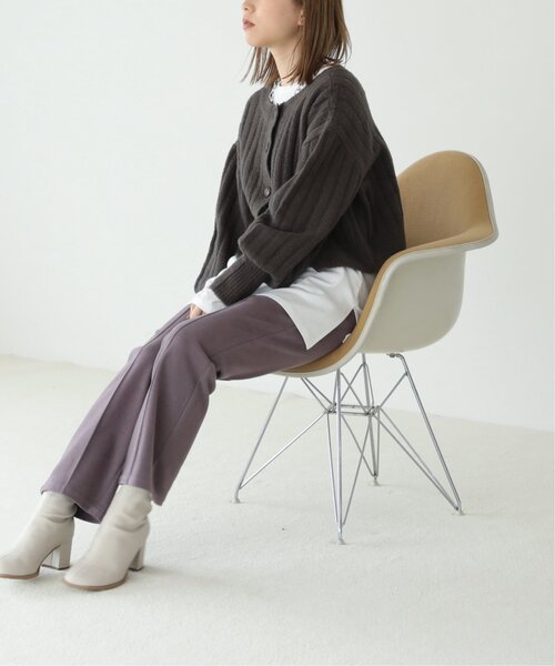 RAY CASSIN（レイカズン）の「ウールニットライクセンターシームカラーパンツ（スラックス・レディース・ブラック/オレンジ/ベージュ/ライトカーキ/パープル・LARGE/MEDIUM/SMALL）」の16枚目の写真