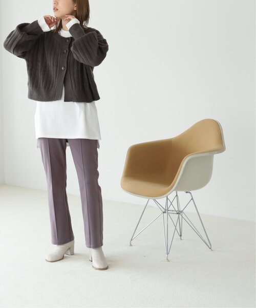 RAY CASSIN（レイカズン）の「ウールニットライクセンターシームカラーパンツ（スラックス・レディース・ブラック/オレンジ/ベージュ/ライトカーキ/パープル・LARGE/MEDIUM/SMALL）」の17枚目の写真