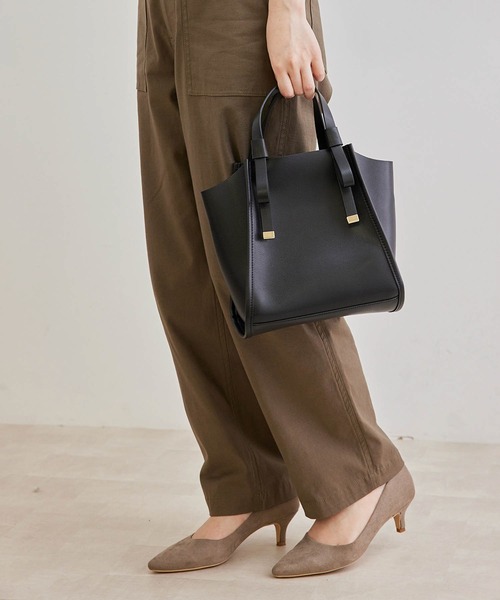 ROPE' PICNIC（ロペピクニック）の「【軽量】フラットリボンハンドルミドルトート＆ショルダーバッグ（トートバッグ・レディース・ブラック/キャメル/ピンク系その他2・FREE）」の10枚目の写真