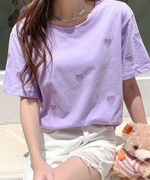 ハート刺繍Tシャツ