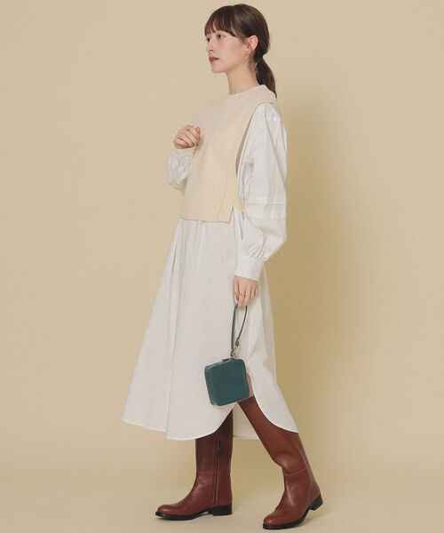 Ray BEAMS（レイビームス）の「Ray BEAMS / ニットベスト セット ワンピース（ワンピース・レディース・ブラック/ナチュラル・ONE SIZE）」の3枚目の写真