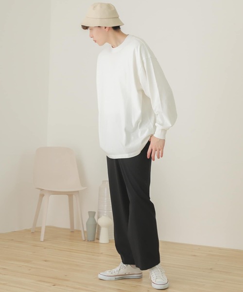 SENSE OF PLACE by URBAN RESEARCH（センスオブプレイスバイアーバンリサーチ）の「エクストラルーズロングTシャツ（Tシャツ/カットソー・メンズ・ブラック/グリーン/ホワイト・MEDIUM/LARGE）」の4枚目の写真