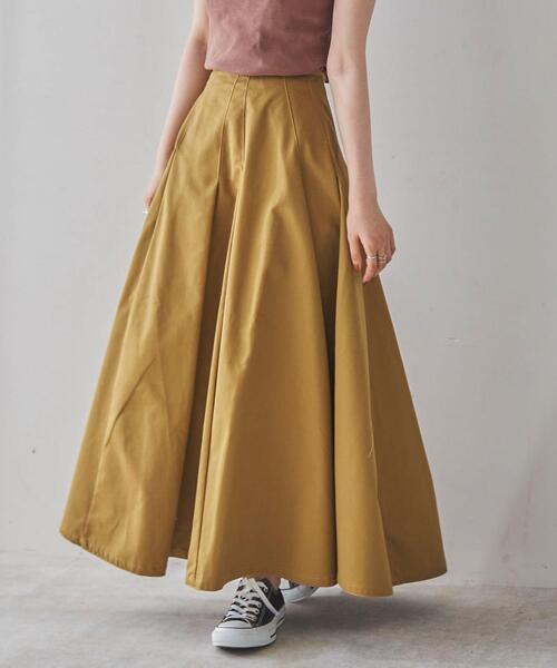 coen（コーエン）の「アシメタックボリュームチノマキシフレアスカート（スカート・レディース・ベージュ/オリーブ/レンガ・LARGE/MEDIUM）」の2枚目の写真