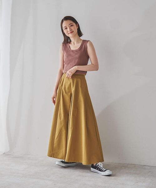 coen（コーエン）の「アシメタックボリュームチノマキシフレアスカート（スカート・レディース・ベージュ/オリーブ/レンガ・LARGE/MEDIUM）」の6枚目の写真