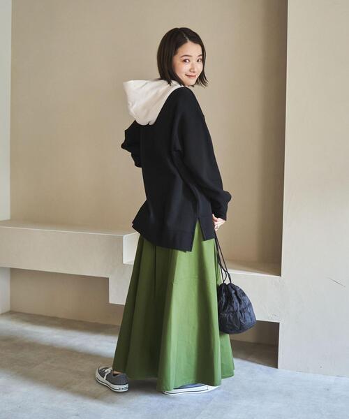 coen（コーエン）の「アシメタックボリュームチノマキシフレアスカート（スカート・レディース・ベージュ/オリーブ/レンガ・LARGE/MEDIUM）」の9枚目の写真