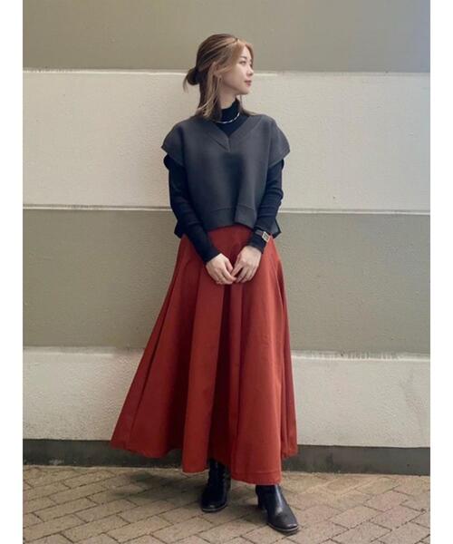 coen（コーエン）の「アシメタックボリュームチノマキシフレアスカート（スカート・レディース・ベージュ/オリーブ/レンガ・LARGE/MEDIUM）」の18枚目の写真