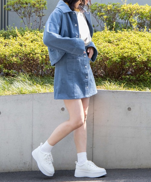 WEGO（ウィゴー）の「WEGO/コーデュロイ前ポケットミニスカート（スカート・レディース・ベージュ/サックスブルー/ブラック・SMALL/MEDIUM）」の10枚目の写真