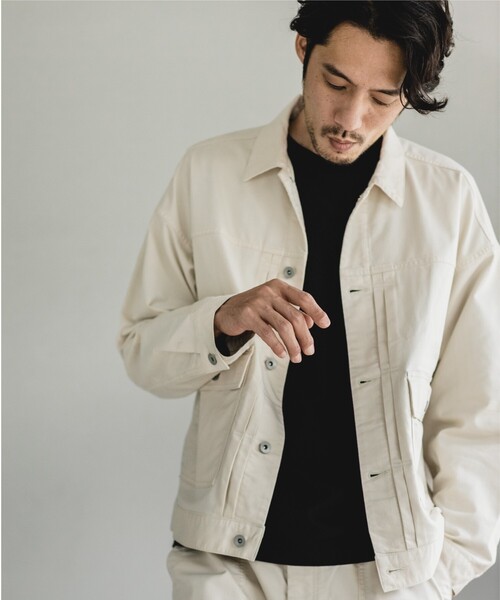 THE SHOP TK （ザ ショップ ティーケー ）の「◆Hug Cot ブルゾン（ミリタリージャケット・メンズ・ネイビー/アイボリー・02/03/04）」の2枚目の写真