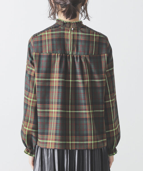 BEAMS LIGHTS(ビームスライツ)の「BEAMS LIGHTS / ネオンライン チェック柄 ブラウス(シャツ/ブラウス・レディース・グリーン・ONE SIZE)」の5枚目の写真