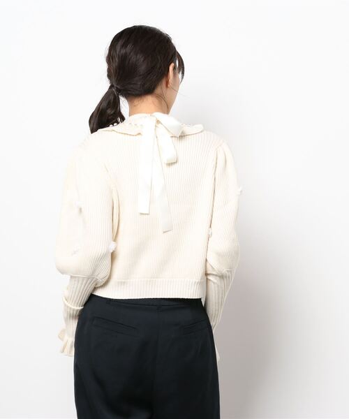 Swankiss（スワンキス）の「HB bijou pearl knit（ニット/セーター・レディース・ブラック/オフホワイト/ピンク/ボルドー・FREE）」の6枚目の写真