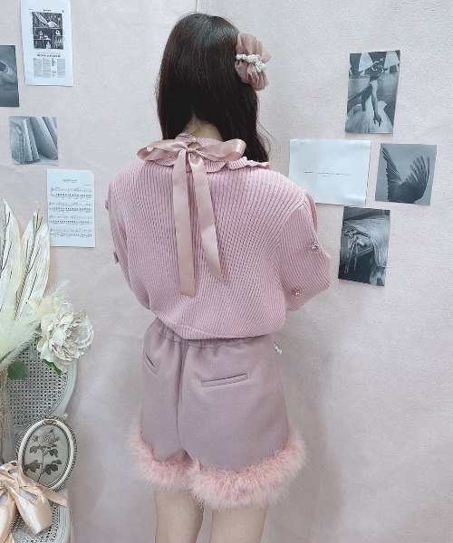 Swankiss（スワンキス）の「HB bijou pearl knit（ニット/セーター・レディース・ブラック/オフホワイト/ピンク/ボルドー・FREE）」の14枚目の写真