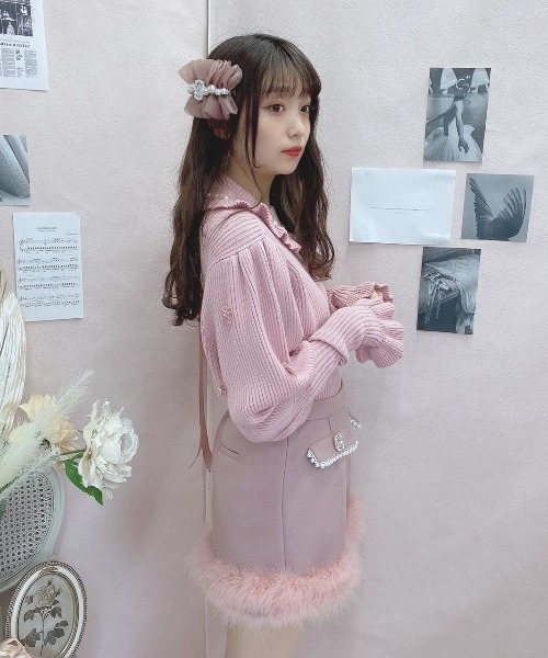 Swankiss（スワンキス）の「HB bijou pearl knit（ニット/セーター・レディース・ブラック/オフホワイト/ピンク/ボルドー・FREE）」の15枚目の写真