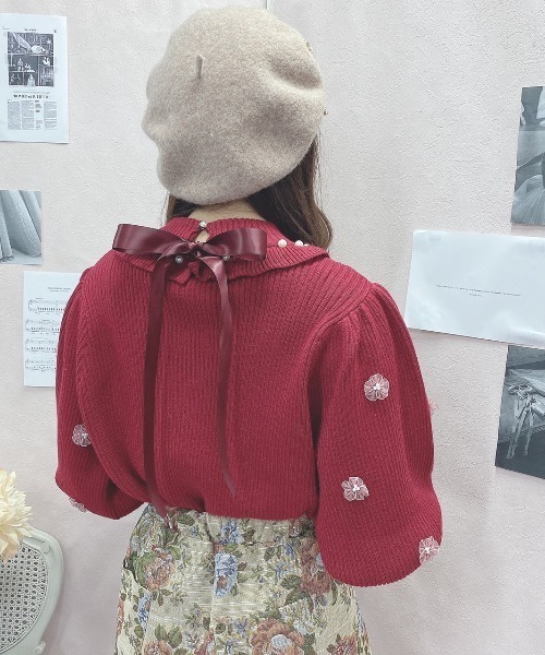 Swankiss（スワンキス）の「HB bijou pearl knit（ニット/セーター・レディース・ブラック/オフホワイト/ピンク/ボルドー・FREE）」の18枚目の写真