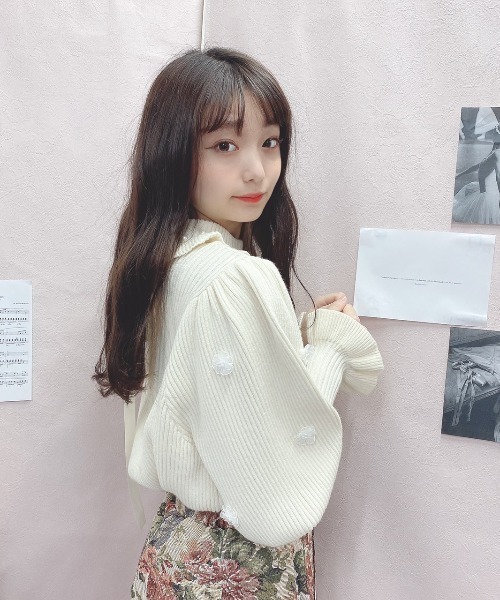 Swankiss（スワンキス）の「HB bijou pearl knit（ニット/セーター・レディース・ブラック/オフホワイト/ピンク/ボルドー・FREE）」の7枚目の写真