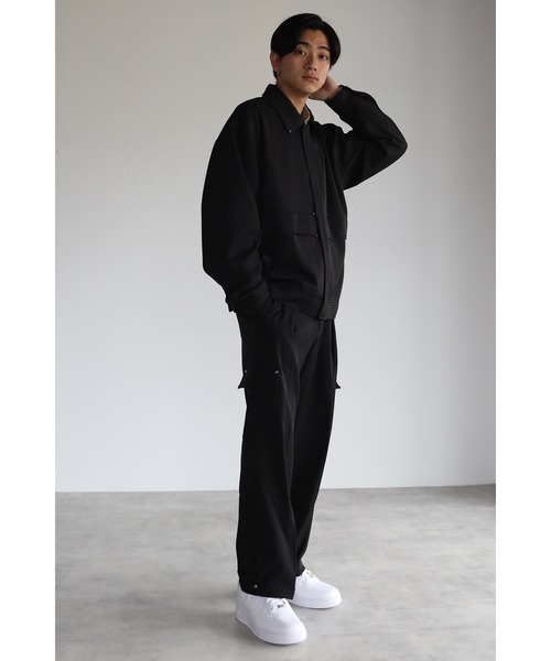 CREARE -LINO-（クレアーレリノ）の「オーバーサイズ ビッグポケット 比翼ブルゾン <セットアップ>（ブルゾン・メンズ・ブラック/グレー/カーキ・M/L）」の7枚目の写真