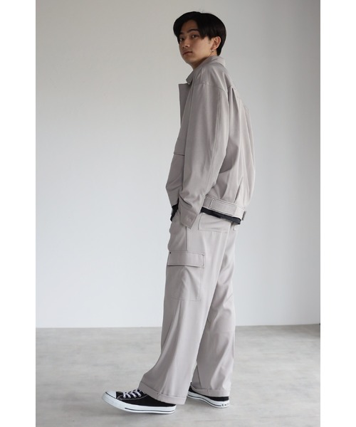 CREARE -LINO-（クレアーレリノ）の「オーバーサイズ ビッグポケット 比翼ブルゾン <セットアップ>（ブルゾン・メンズ・ブラック/グレー/カーキ・M/L）」の4枚目の写真