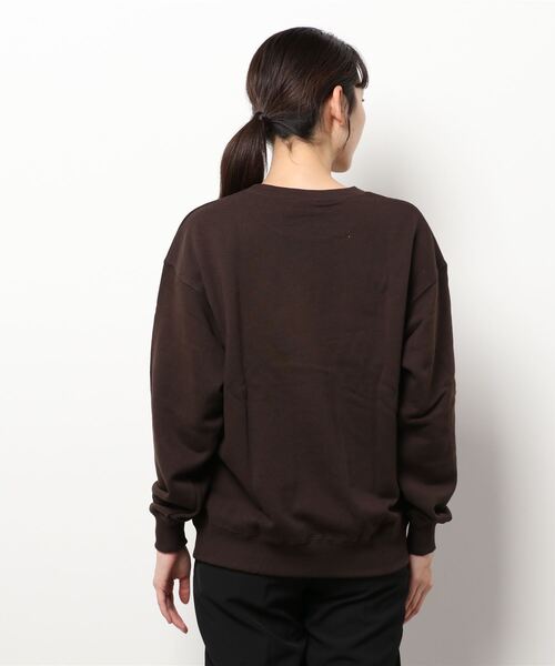 CONVERSE（コンバース）の「【CONVERSE/コンバース】ワンポイントブランドロゴ刺繍　スウェットクルートレーナー（スウェット・レディース・スミクロ/ブルー/ホワイト/ダークブラウン・MEDIUM/LARGE）」の6枚目の写真