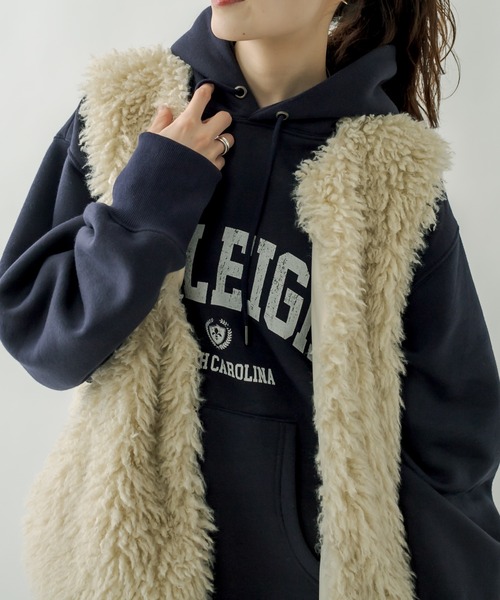 mystic(ミスティック)の「カレッジパーカー(パーカー・レディース・ネイビー/ブラウン/アイボリー・FREE)」の19枚目の写真