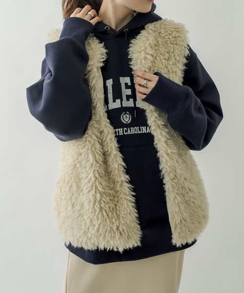 mystic(ミスティック)の「カレッジパーカー(パーカー・レディース・ネイビー/ブラウン/アイボリー・FREE)」の20枚目の写真