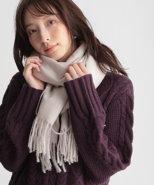 Andemiu（アンデミュウ）の「ソフトタッチストール954972（ストール/ショール・レディース・ブルー/ベージュ/ライトグレー・FREE）」の2枚目の写真