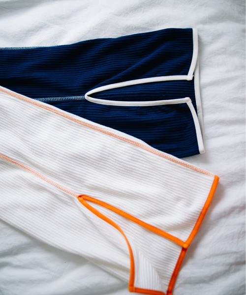 Kastane（カスタネ）の「【コラボアイテム】Yuri Hanamori コラボ パイピングパンツ（その他パンツ・レディース・ブルー/オフホワイト・FREE）」の6枚目の写真