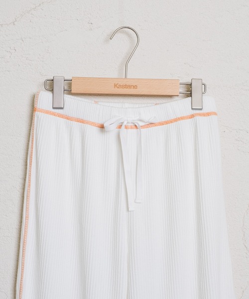 Kastane（カスタネ）の「【コラボアイテム】Yuri Hanamori コラボ パイピングパンツ（その他パンツ・レディース・ブルー/オフホワイト・FREE）」の5枚目の写真