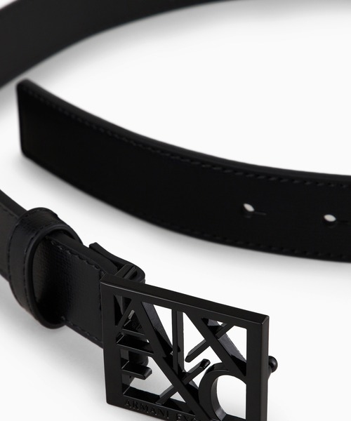 A|X アルマーニ エクスチェンジ】BOXロゴバックル ベルト（ベルト