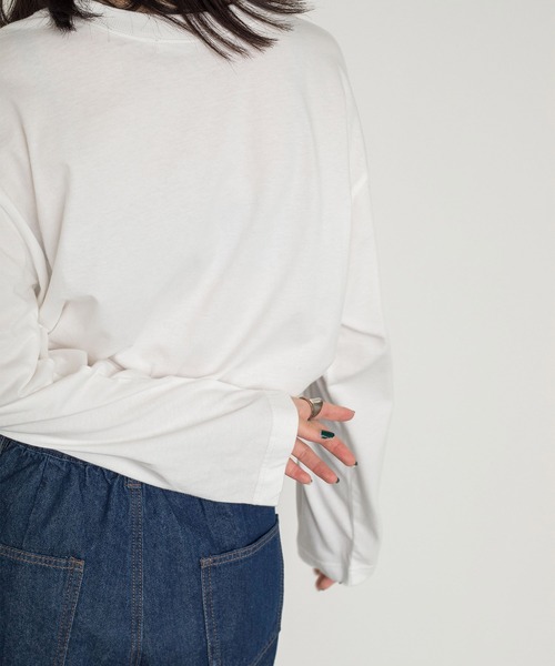 w closet（ダブルクローゼット）の「スモールロゴロンTee（Tシャツ/カットソー・レディース・ライトグリーン系/スミクロ/ラベンダー/オフホワイト・FREE）」の7枚目の写真