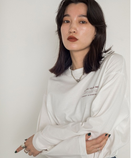 w closet（ダブルクローゼット）の「スモールロゴロンTee（Tシャツ/カットソー・レディース・ライトグリーン系/スミクロ/ラベンダー/オフホワイト・FREE）」の12枚目の写真