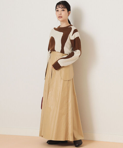 Ray BEAMS（レイビームス）の「Ray BEAMS / バイカラー パターン クルーネック ニット（ニット/セーター・レディース・ダークブラウン/ベージュ・ONE SIZE）」の12枚目の写真