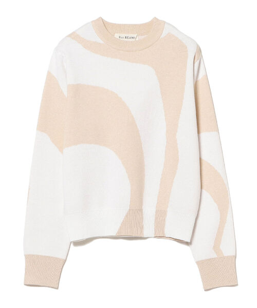 Ray BEAMS（レイビームス）の「Ray BEAMS / バイカラー パターン クルーネック ニット（ニット/セーター・レディース・ダークブラウン/ベージュ・ONE SIZE）」の16枚目の写真