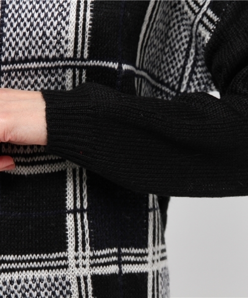 one after another NICE CLAUP（ワンアフターアナザーナイスクラップ）の「【ナイスクラップ】チェック柄ニット（ニット/セーター・レディース・ネイビー/ブラック/グリーン・FREE）」の8枚目の写真