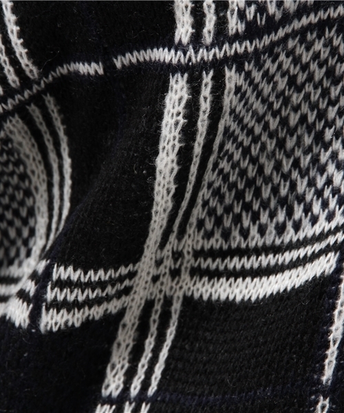 one after another NICE CLAUP（ワンアフターアナザーナイスクラップ）の「【ナイスクラップ】チェック柄ニット（ニット/セーター・レディース・ネイビー/ブラック/グリーン・FREE）」の4枚目の写真