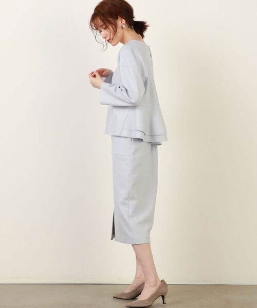 NOLLEY’S（ノーリーズ）の「圧縮リングジャージバックフリルプルオーバーカットソー（Tシャツ/カットソー・レディース・サックスブルー/アイボリー/ネイビー・36/38）」の10枚目の写真