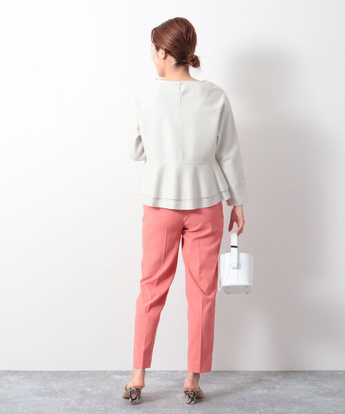 NOLLEY’S（ノーリーズ）の「圧縮リングジャージバックフリルプルオーバーカットソー（Tシャツ/カットソー・レディース・サックスブルー/アイボリー/ネイビー・36/38）」の12枚目の写真