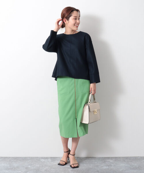 NOLLEY’S（ノーリーズ）の「圧縮リングジャージバックフリルプルオーバーカットソー（Tシャツ/カットソー・レディース・サックスブルー/アイボリー/ネイビー・36/38）」の22枚目の写真