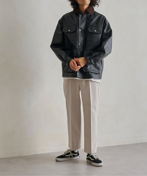 CPCM(シーピーシーエム)の「襟コーデュロイフェイクレザーハーフジャケット(ブルゾン・メンズ・ブラック・LARGE/MEDIUM)」の18枚目の写真