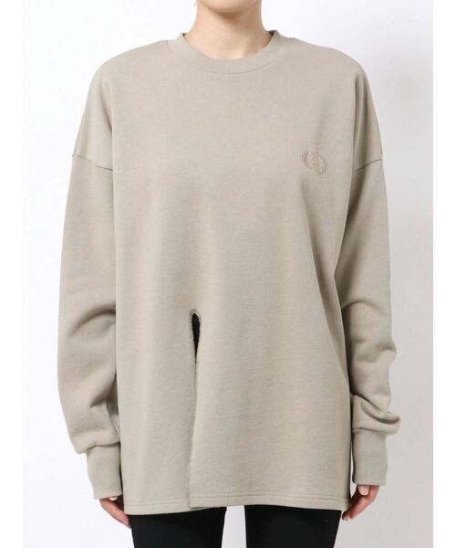 EMODA（エモダ）の「スリットロングプルオーバー（Tシャツ/カットソー・レディース・ホワイト/ブラック/ベージュ・FREE）」の9枚目の写真