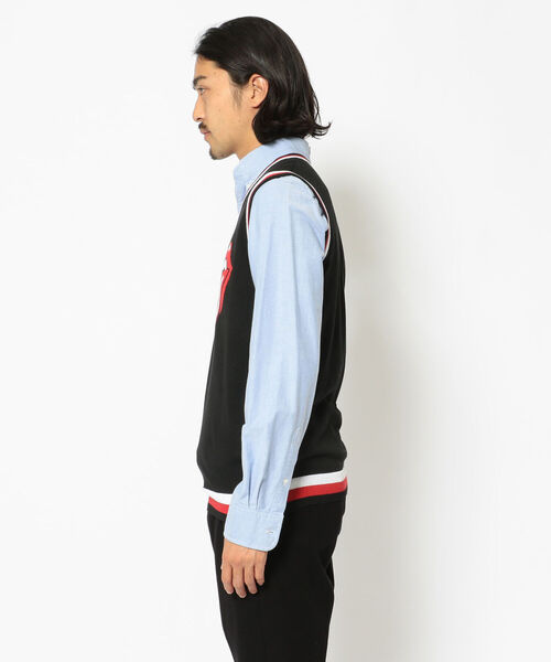 RAWLIFE（ロウライフ）の「BACK SPIN!/バックスピン!/The Rolling Stones LOGO LINE  KNIT VEST（ベスト・メンズ・ブラック/ホワイト・X-LARGE/MEDIUM/LARGE）」の3枚目の写真