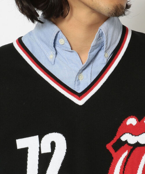 RAWLIFE（ロウライフ）の「BACK SPIN!/バックスピン!/The Rolling Stones LOGO LINE  KNIT VEST（ベスト・メンズ・ブラック/ホワイト・X-LARGE/MEDIUM/LARGE）」の9枚目の写真