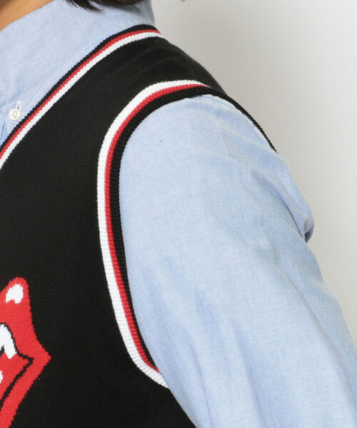 RAWLIFE（ロウライフ）の「BACK SPIN!/バックスピン!/The Rolling Stones LOGO LINE  KNIT VEST（ベスト・メンズ・ブラック/ホワイト・X-LARGE/MEDIUM/LARGE）」の11枚目の写真