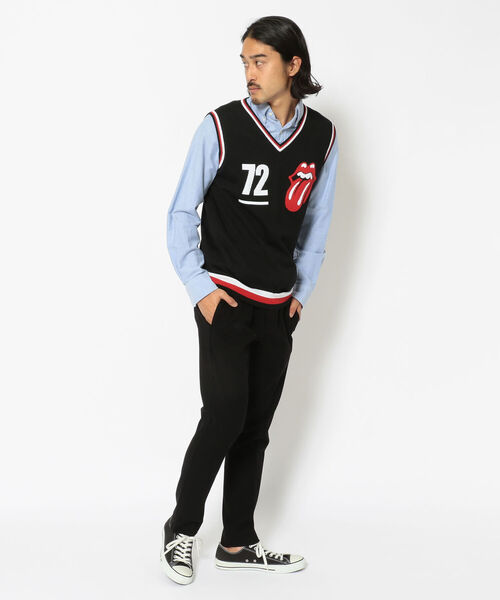 RAWLIFE（ロウライフ）の「BACK SPIN!/バックスピン!/The Rolling Stones LOGO LINE  KNIT VEST（ベスト・メンズ・ブラック/ホワイト・X-LARGE/MEDIUM/LARGE）」の14枚目の写真