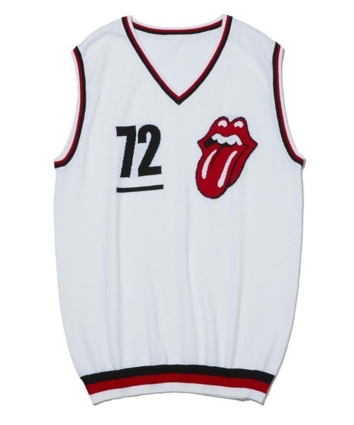 RAWLIFE（ロウライフ）の「BACK SPIN!/バックスピン!/The Rolling Stones LOGO LINE  KNIT VEST（ベスト・メンズ・ブラック/ホワイト・X-LARGE/MEDIUM/LARGE）」の5枚目の写真