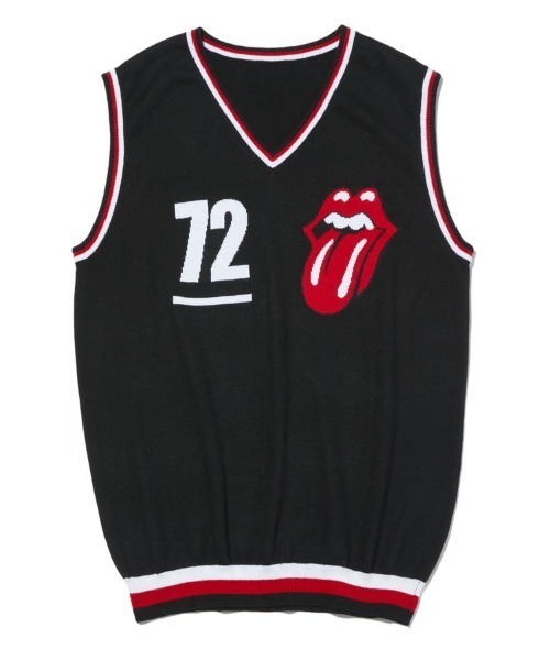 RAWLIFE（ロウライフ）の「BACK SPIN!/バックスピン!/The Rolling Stones LOGO LINE  KNIT VEST（ベスト・メンズ・ブラック/ホワイト・X-LARGE/MEDIUM/LARGE）」の7枚目の写真
